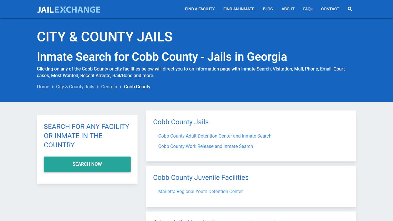 Inmate Search for Cobb County | Jails in Georgia - Jail Exchange